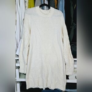 A New Day Cream Knit Sweater Dress Large